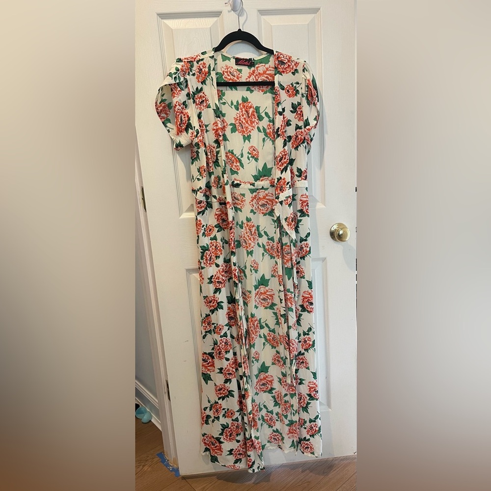 Motel floral wrap maxi dress
